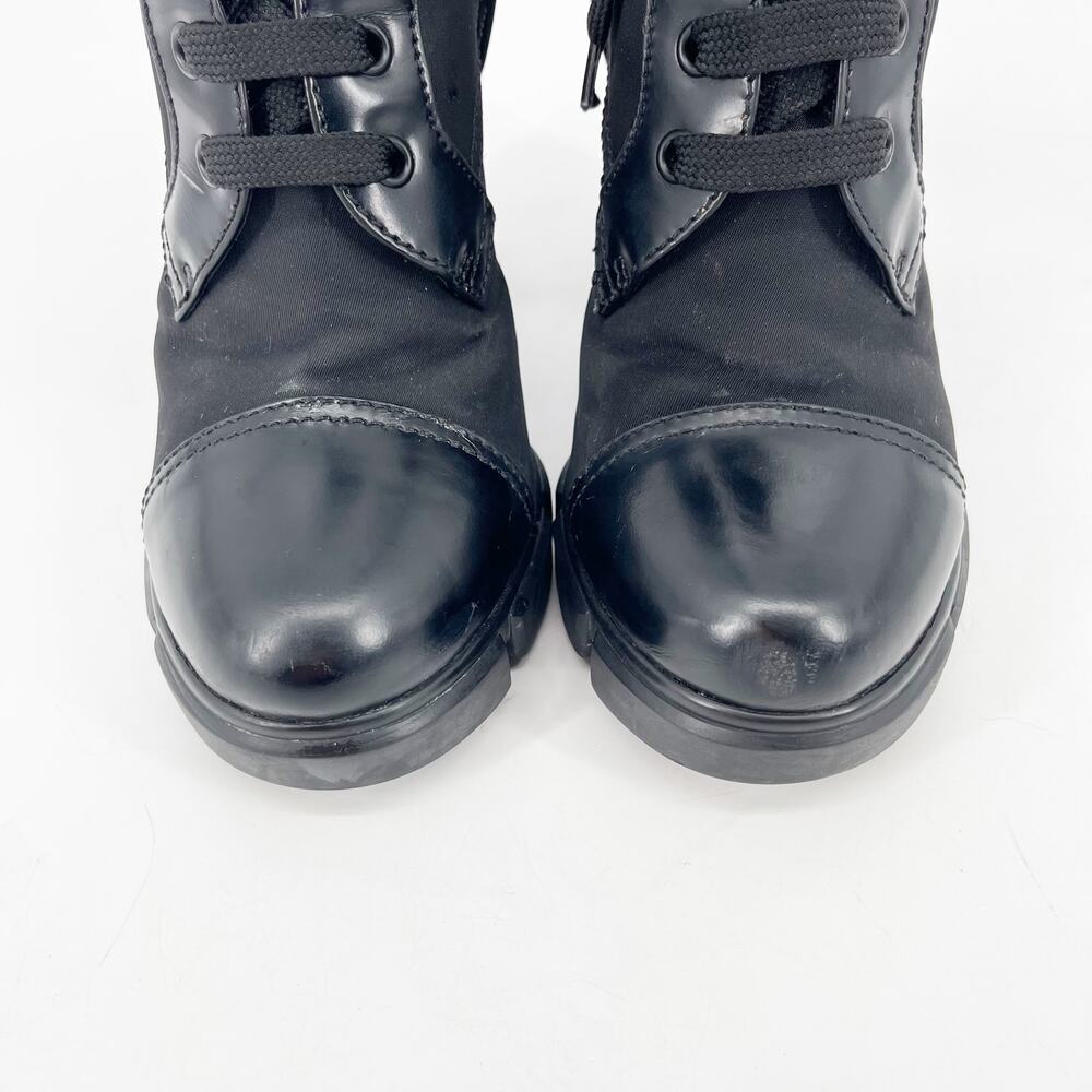 Brand New Prada Women's Black Lace-Up Ankle Boots 38 But Are Really Size 7 - Picture 6 of 13